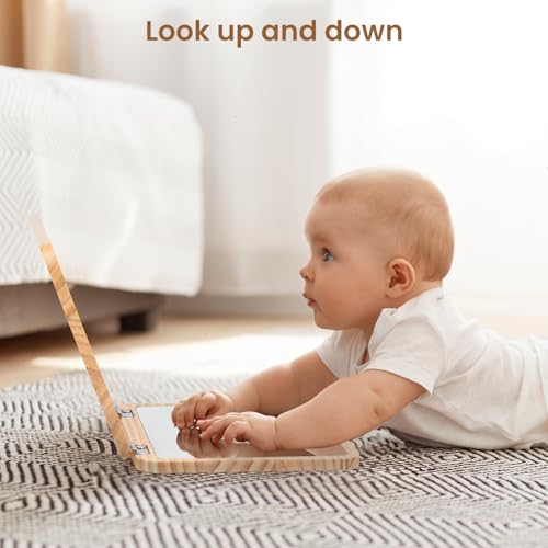 Image of Tummy Time Mirror, Adjustable Montessori Mirror Play Set for 0-18 Months