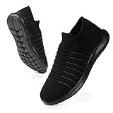 Ranberone Herren Turnschuhe Slip On Sneakers Herren Leichte Sportschuhe Laufschuhe Atmungsaktive Freizeit Joggingschuhe Bequeme rutschfeste Sommer Sneaker Outdoor Straßenlaufschuhe,Alles Schwarz 45