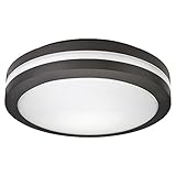 Lithonia Lighting Cast OLCFM 15 DDB Ceiling Flush Mount Outdoor LED Decorative Light Fixture for Porch, Patio, Garage, Sidewalk, and Walkway Black Bronze, Pack of 1