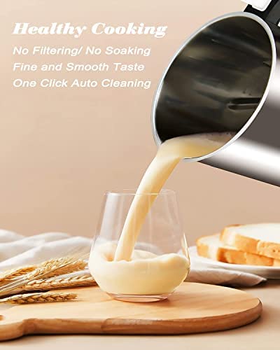 Béni 6-In-1 Vegan Milk Machine | Make Plant Based Milk From Almonds, Soybeans Oats | Blender Shakes Smoothies | Soy Nut Milk Maker | Soup, Purées, Baby Foods Maker | Stainless Steel, Grey #TOP2