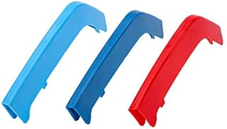SENZEAL 3 x Grill Clips for B M W 3 Series Front Insert Grille Trim Stripes Front Grill Covers Accessories for Car B M W Series 3 2013 2014 2015 2016 2017 F30 F31 Sports 8 Bars Dark Blue, Blue, Red