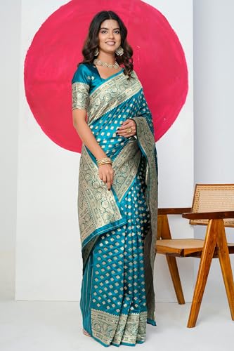Image of Subham Saree for Woman Silk Cotton Kanjivaram | Soft Easy to Drape Daily Wear Sari with Blouse Fabric