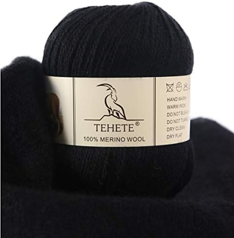 TEHETE 100% Merino Wool Yarn for Knitting and Crochet 3ply 50g 250m Soft and Luxurious - Beige