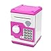 Adsoner Cartoon Piggy Bank, Electronic ATM Password Cash Coin Can Auto Scroll Paper Money Saving Box Gift for Kids (Pink)