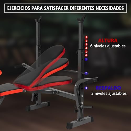EIGFOH Banco De Musculación Multifuncional,Ejercicio En Casa Abdominales En Casa,Entrenamiento Completo Banco Musculación Plegable,Fitness En Casa,Máx 150Kg - imagen 5
