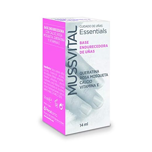 MUSSVITAL Essentials Base Endurecedor de Uñas, 14 ml, Queratina, Rosa Mosqueta, Calcio, Vitamina E, Proporciona una Resistencia Adicional Contra Posibles Roturas de Golpes