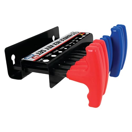 Image of Performance Tool W80277 10-Piece SAE & MetricT-Handle Allen Wrench Set, Long Arm Hex Key Wrench Set