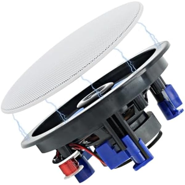 Głośnik Wysokotonowy Car Audios 4-calowy montaż podtynkowy 2-drożny pełnozakresowy stereofoniczny głośnik Bluetooth do montażu na ścianie i suficie do wilgotnych pomieszczeń i na zewnątrz(HCS418BT-AU)
