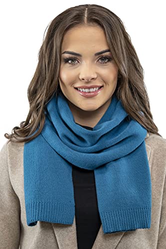 VIVISENCE Damen Winter Schal Aus Modischer Gemütlich Wärmendem Garn Mit Dekorativer Bindung Für Kalte Wintertage Frauen Elegante Und Sportliche Outfits Winter Herbst Modell 7104, Türkis,Einheitsgröße