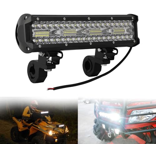 BIUGERCN Phare LED Moto Projecteurs LED pour moto 12V Universels pour la plupart des ATV UTV Quad Raptor Grizzly Wolverine TRX LTZ avec guidon de 7/8