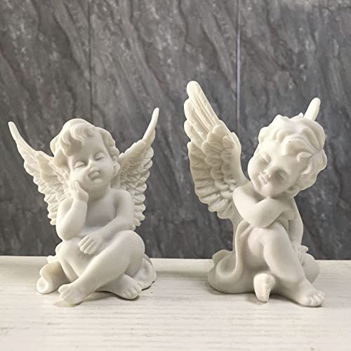 Artgenius 4" Sleeping Baby With Wing Angel Figurine Statue Decorative Sculpture For Home,Office And Gift (White) #TOP3