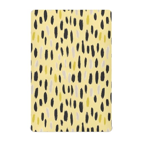 Sábana bajera ajustable para cuna, diseño de leopardo gótico, color amarillo pastel, para cuna, 39 x 27 pulgadas