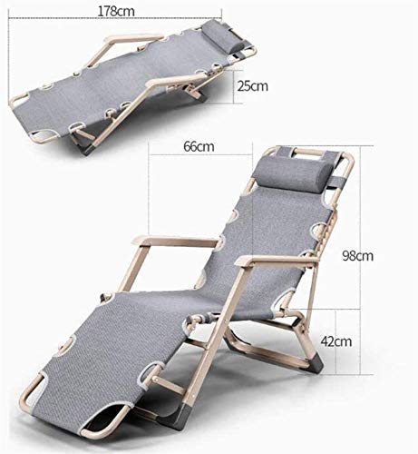 Chaise longue légère avec tabouret pliant en acier gris