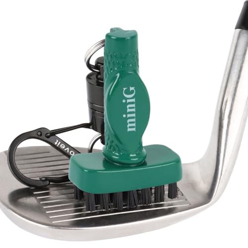 Grooveit Green Mini Golf Brush The MiniG 'Dry Scrubber' Features A Detachable Magnet, Heavy-Duty Nylon Bristles, and 3-Yr Warranty - Used On All Professional Golf Tours - Golf Accessory of 2023