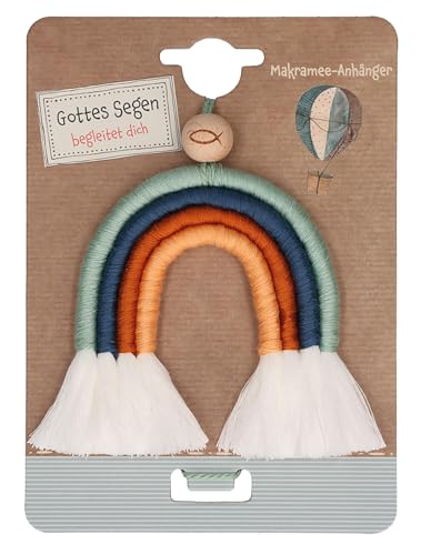 Gottes Segen begleitet dich: Regenbogen-Makramee-Anhänger