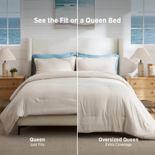 Bedsure Queen Comforter Set - Beige Soft Bedding for All Seasons, Cationic Dyed Bed Set, 3 Pieces, 1 Queen Size Comforter (90x90) and 2 Pillow Shams (20x26 2)