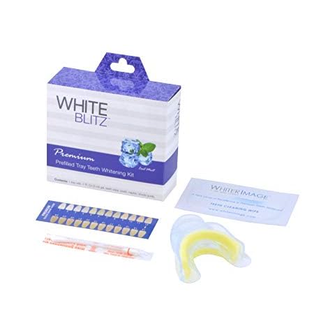 Whiter Image White Blitz Prefilled Teeth Whitening Kit with Vacuum-Sealed Tray, Teeth Whitening Gel + Shade Guide, Cool Mint (3ml) Cover
