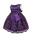 H.X Baby Girl's Newborn Bowknot Gauze Christening Baptism Dress Infant Flower Girls Wedding Dresses 8 Color (3M/0-5 Months, Purple)