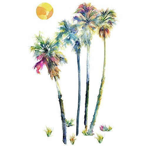 RoomMates Watercolor Palm Trees Peel And Stick Giant Wall Decals