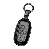 Smyfob Leather Key Fob Cover Compatible with Jeep Dodge Chrysler car Key Case Keychain Holder Access