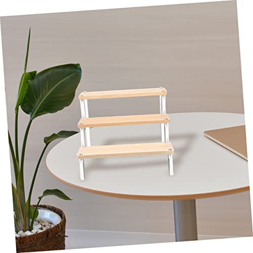 PRETYZOOM 2 Pçs Risers Fornecem Escada Cuake Para Mesa De Ação Colecionáveis ​​Prateleira De Madeira