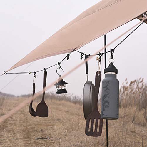 TEHAUX Barraca Ao Ar Livre Barraca de Acampamento Varal Com Ganchos Portátil Acampamento Cordão para