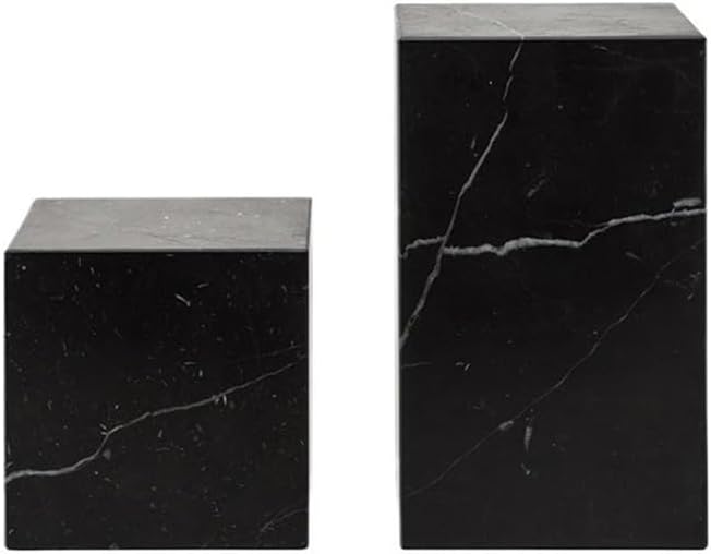 Bookend Support Marble Bookends Minimalist Book Ends for Bookshelf Home Decor Desktop Geometric Ornament Bookends(Black)