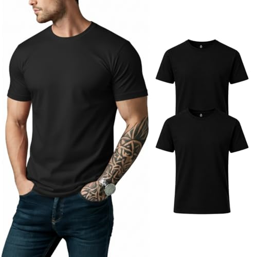 Image of Men's 100% Cotton Crew Neck T-Shirt | Regular Fit | Soft & Breathable | Casual Everyday Wear