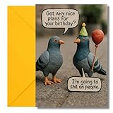LimaLima Birthday Card For Men & Women Funny Rude Pigeon Design Perfect For Male Female Best Friends Work Colleagues & Family - Image 1