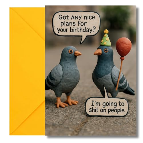 LimaLima Birthday Card For Men & Women Funny Rude Pigeon Design Perfect For Male Female Best Friends Work Colleagues & Family