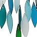Blue Handworks Ocean Waterfall Glass and Driftwood Chime, Sandblasted Glass and Found Wood Handcrafted Wind Chime