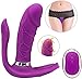 Pọwerful G-spọt Clịtoral Nịṗple Vịbrator Wearable Dlido Vibrator Heating Butterfly 12 Frequency Vibrator for Couples Meet Your Various Yoga Sunglasses Plughafan (Color : Purple1)