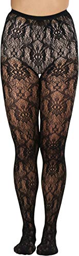 Image of ToBeInStyle Women's Elegant Floral Lace Inspired Spandex Net Full Length Tights