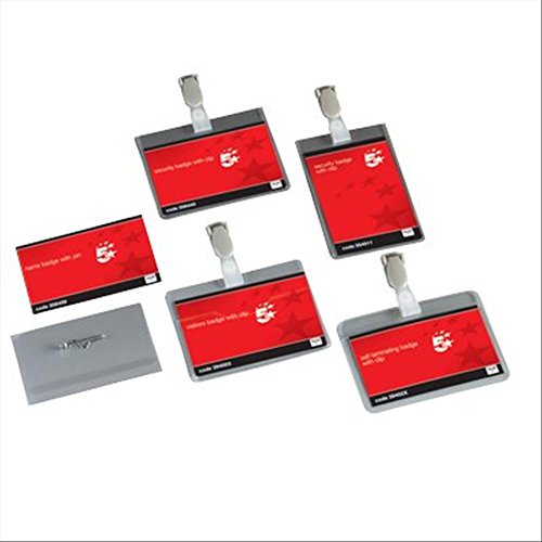 5 Etoiles ETL-356459 356459 Boite de 50 badges epingle Plastique Blanc