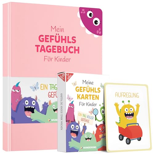 Wunderkind Gefühlstagebuch Kinder 6-12 Jahre | Tagebuch Mädchen und Jungs | Gefühle Buch Kinder | Für ein gutes Gefühl | Dankbarkeitstagebuch für Kinder