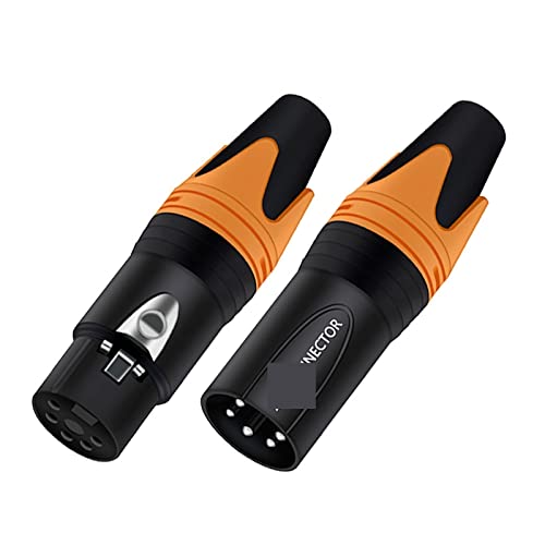 Conector XLR de 5 pines macho y terminal de cable de conector de microfono de 5 polos 10 uds 7