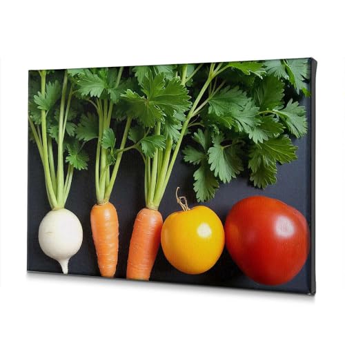 Tableau décoratif sur toile de légumes frais 20x30cm pour cuisine rustique