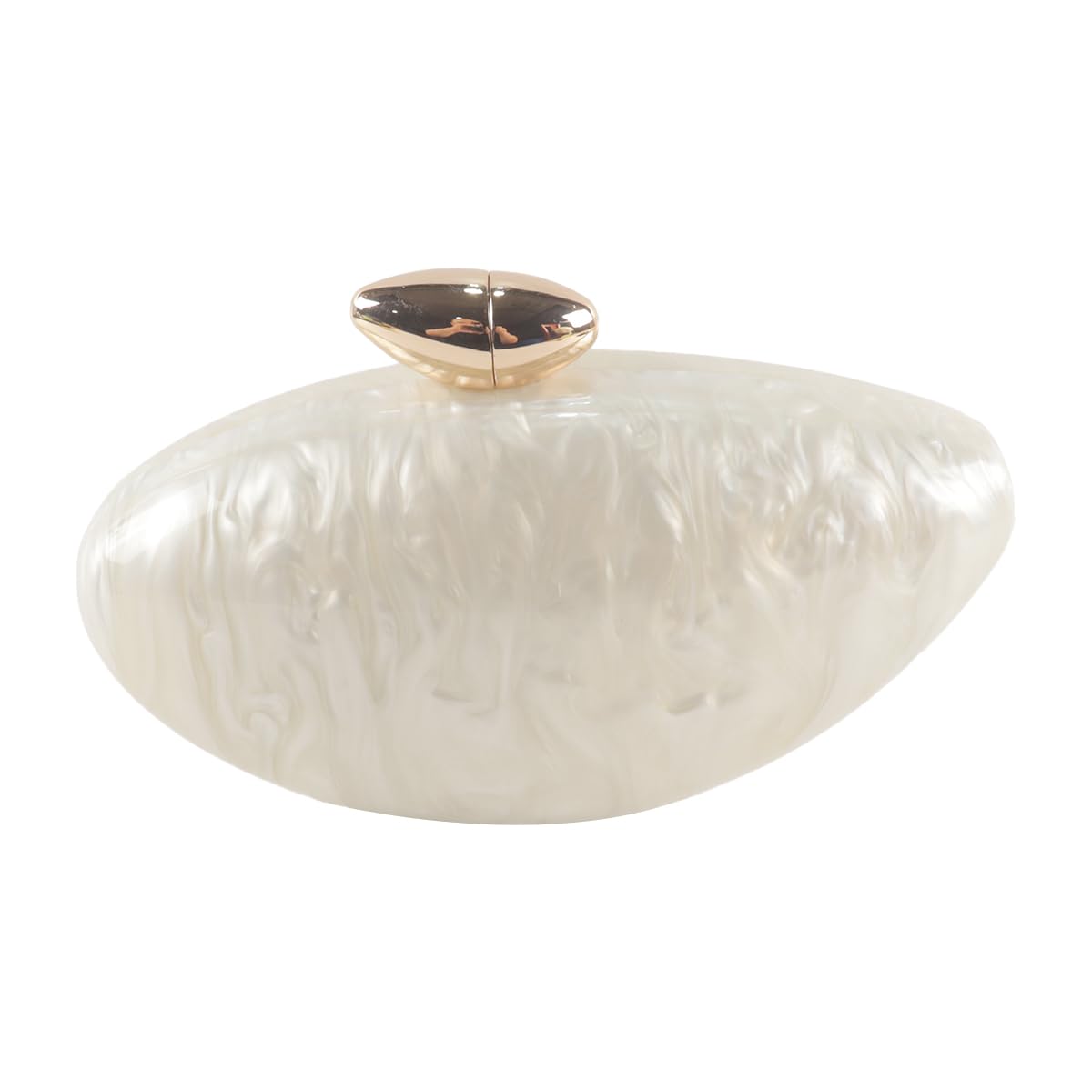 Bolso De Mano Acrílico Con Forma De Concha, Moderno Bolso De Noche Acrílico Metálico, Brillante, Tipo Huevo, Para Mujer, Para Bodas Y Fiestas.
