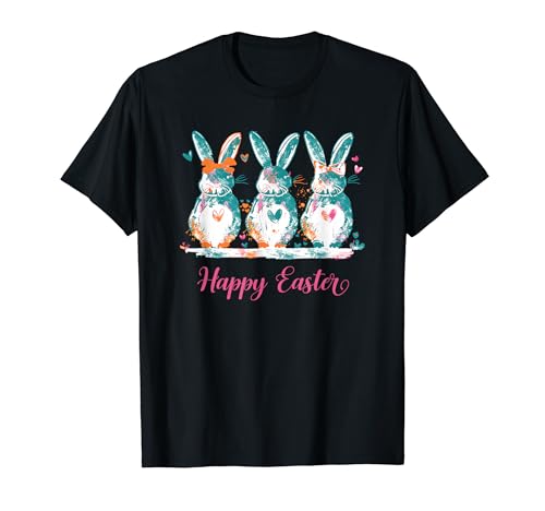 Happy Easter Three Spring Bunny Hoppy �~�j�}���o�j�[�O���t�B�b�N T�V���c