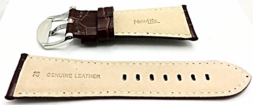 28Mm Dark Brown Genuine Leather Watchband | Square Alligator Crocodile Grain Replacement Watchstrap That Brings New Life To Any Watch (Mens Length) #TOP1