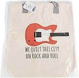 riley blake stoffen  Riley Blake Canvas Tote Bag 14,5 x 16 Zoll - Quilt This City On Rock and Roll