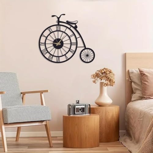 Image of The Art of Ingenuity Designer Stylish Metal Analog Wall Clock for Living Room, Antique, Big