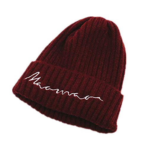 DOTBUY Bebé Gorro de Punto Caliente, Sombrero de Bebé de Invierno del Bebé Chicas Chicos Gorro Punto Caliente (Rojo Vino)