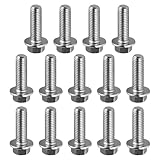 ijuicy 14 PCS Differential Cover Bolts, M8 1.25 x 20mm 304 Stainless Steel Toothed Hex Bolt Kit, Universal Automotive Bolt Kit Differential Bolts Replacement Parts, Suitable for Most Cars (Silver)