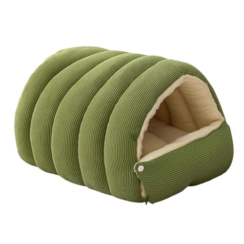 Yajuyi 猫ベッド ペットハウス 厚手 洗える 冬用 ソフト 暖かい 取り外し可能 ペットベッド 猫の巣 睡眠用 猫 子猫 小型犬 リラックス, ライトグリーン, L