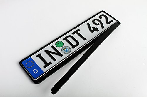 Standard Black Euro License Plate Holder - Universal Mounting Frame/Bracket #TOP6