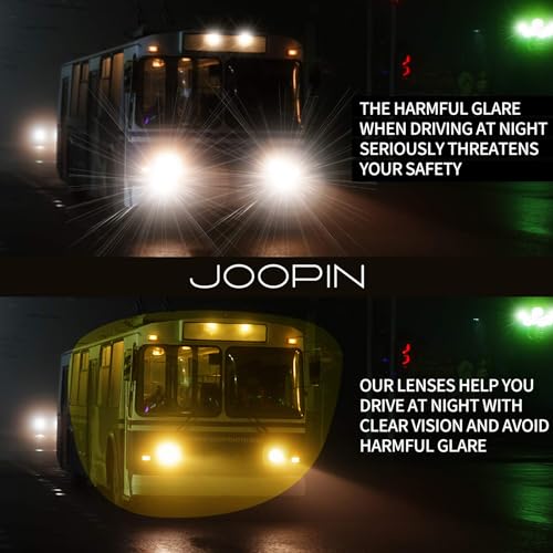 Joopin Big Square & Sport Night Vision Glasses Bundle, Trendy Anti Glare Night Glasses UV Protection Vintage Nighttime Sunglasses Retro Yellow Shades for Men Women3