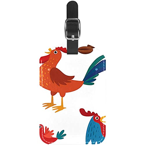Luggage Tags,2 Pack Labels Suitcase Tags,Cartoon Grid Bird,Luggage Tags Privacy Protection Travel Bag Tag