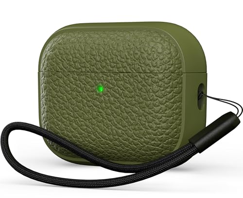 R-fun Airpods Pro3�P�[�X �\�t�gTPU�i���U�[���f�U�C���j�����ی�J�o�[ �j�����p�X�g���b�v�ƃN���[�i�[�L�b�g�t���AApple Airpods Pro�i��3����j�Ή��A���f�B�[�X�p�i�A�[�~�[�O���[���j