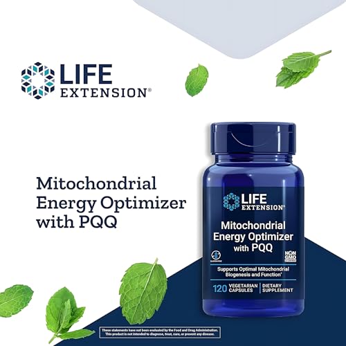Image of Life Extension Mitochondrial Energy Optimizer with PQQ - Energy Supplement for Healthy Mitochondria - With Taurine, Vitamin B, Pyrroloquinoline Quinone - Gluten-Free, Non-GMO - 120 Vegetarian Capsules